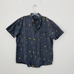 Visive Black Short Sleeve Button Up Taco Shirt Men’s Size XL